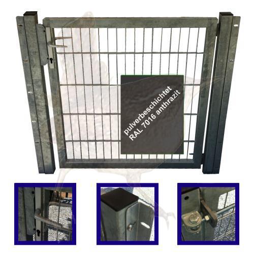 Gartentor 1-flgl. 1000x0800 mm anthrazit, LGT Vario