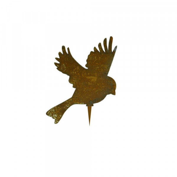 Rost Vogel Dompfaff sitzend Metallkunst zum Stecken Dekoration