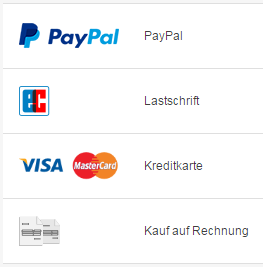 Mit PayPal zur Lastschrift - Kreditkarte - Kauf auf Rechnung