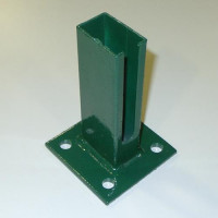 Bodenplatte für Rechteckrohr 60 x 40 mm, 100 x 100 x 4,0mm, grün +S