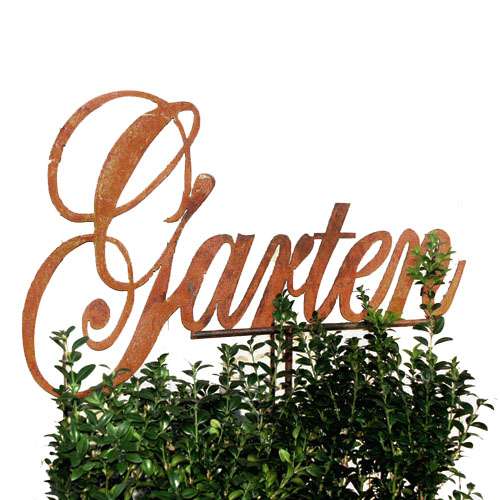 Rost Schild Garten mit Stab Gartenstecker