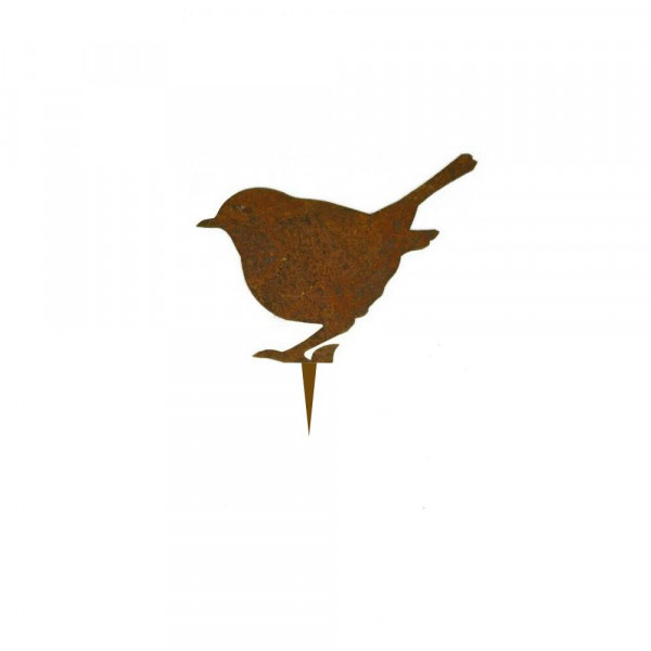 Rost Vogel Zaunkönig stehend Metallkunst zum Stecken Dekoration
