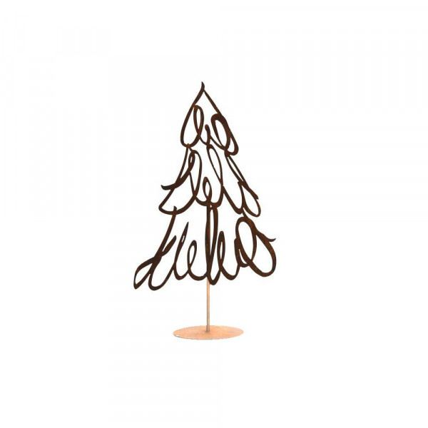 Rostige Winterdeko Skizzenbaum zum Stecken gartenstecker